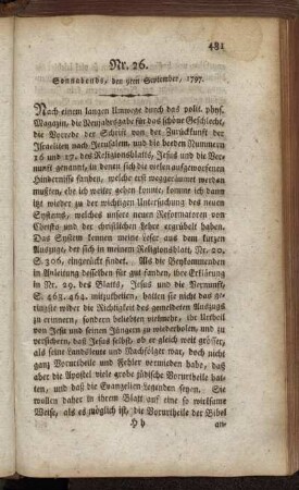 Nr. 26. Sonnabends, den 9ten September, 1797.