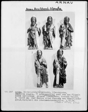 Fünf Apostel (Jakobus, Bartholomäus, Thomas, Matthäus und Simon)