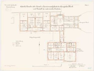 Universität Greifswald Chirurgische Klinik - Septische Baracke/ Hörsaal/ Operationssaal/ Stall: Grundriss Erdgeschoss 1:100