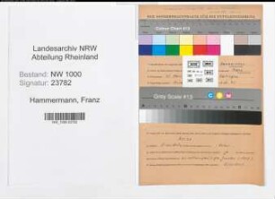 Entnazifizierung Franz Hammermann, geb. 21.03.1909 (Schreiner)