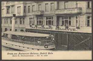 Ansichtskarte "Restaurant Bellevue", Falckensteinstraße 48