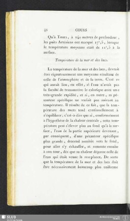Température de la mer et des lacs