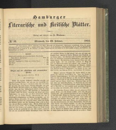 No. 13. 12. Februar 1851