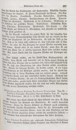 207 "Bibliotheca Sacra Patrum Ecclesiae Graecorum. Pars III"