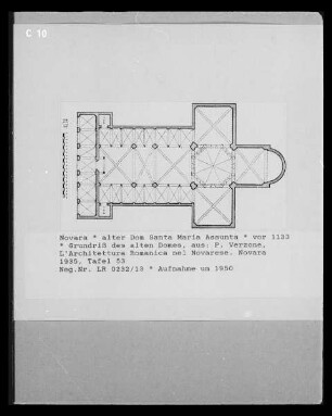 L'Architettura Romanica nel Novarese — Tafel 53: Grundriss des alten Domes