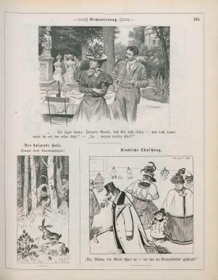 "Ermunterung" "Der balzende Hase" "Kindliche Täuschung"