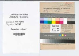 Entnazifizierung Johann Auweiler, geb. 06.02.1901 (Rangierer)