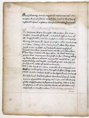 Punishment of malefactors.