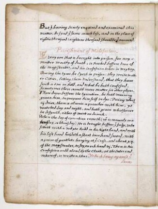 Punishment of malefactors.