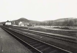 Roßwein-Gleisberg. Bahnhof Gleisberg-Marbach. Ansicht über die Gleise