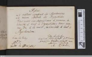 Eintrag Hölderlins im Stammbuch Johann Caspar Camerer