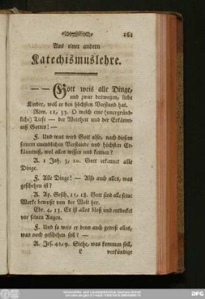 Aus einer andern Katechismuslehre.