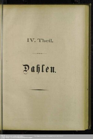 IV. Theil. Dahlen