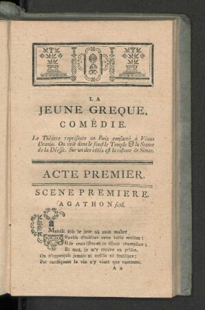 Acte Premier.
