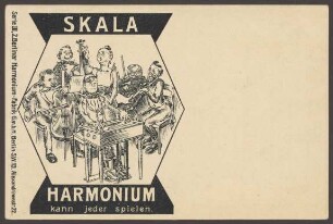 Werbepostkarte Harmonium-Fabrik, Alexandrinenstraße 22