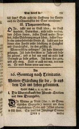 793-803, Am 16. Sonntag nach Trinitatis. - Am 17. Sonntag nach Trinitatis.