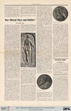 2: War Albrecht Dürer auch Plastiker?