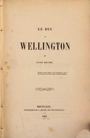 Le Duc de Wellington