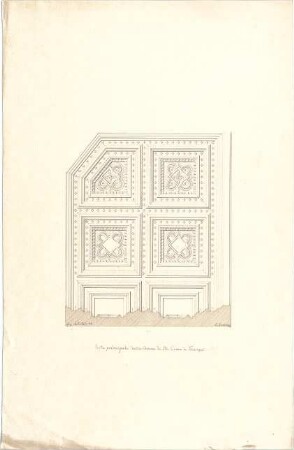 Zocher, Ernst; Florenz (Italien); S. Croce - Hauptportal (Ansicht m. Schnitt)