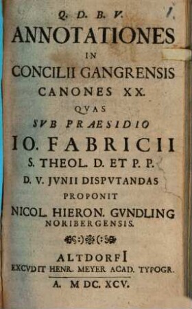 Annotationes In Concilii Gangrensis Canones XX