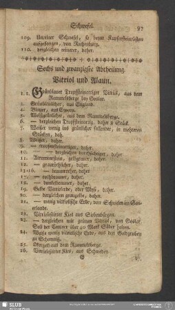 Sechs und zwanzigste Abtheilung. Vitriol und Alaun