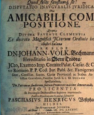 Disp. inaug. iur. de amicabili compositione