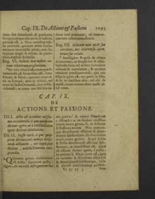Cap. IX. De actione et passione.