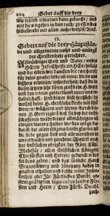 Gebete auf die drey Hauptstände und allgemeine noht und anliegen der christenheit gerichtet.