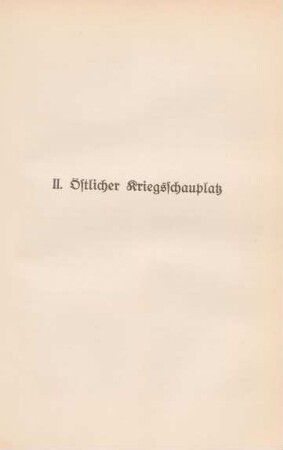 II. Östlicher Kriegsschauplatz