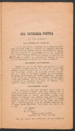 Una antología poética
