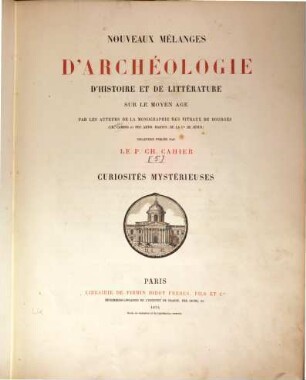 Mélanges d'archéologie, d'histoire et de litterature, [5]. 1874
