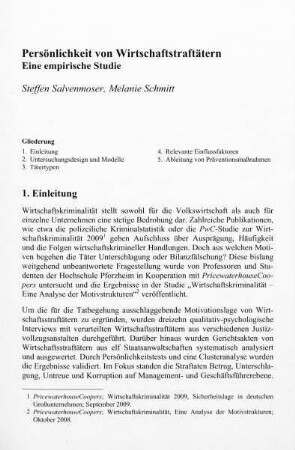 151-158, Persönlichkeit von Wirtschaftsstraftätern: Eine empirische Studie