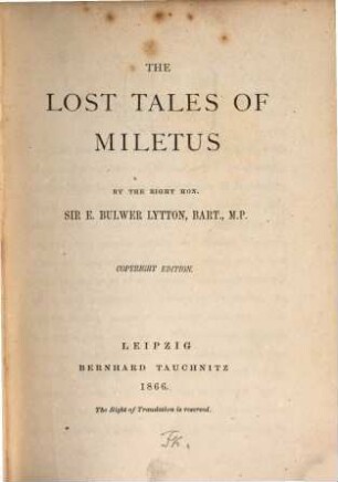 The lost tales of Miletus