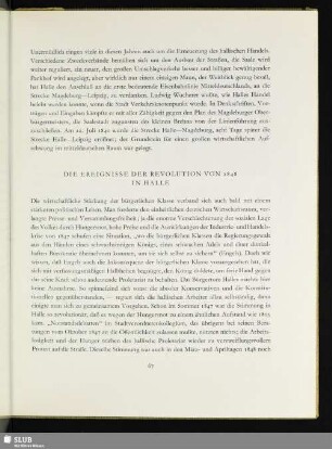 Die Ereignisse Der Revolution Von 1848 In Halle