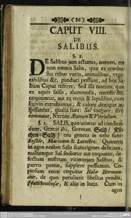 Caput VIII. De Salibus