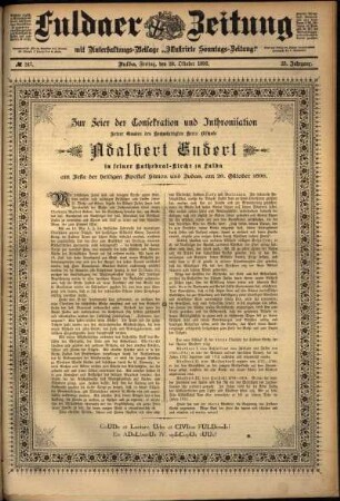Erste Ausgabe vom Freitag, den 28. Oktober 1898.