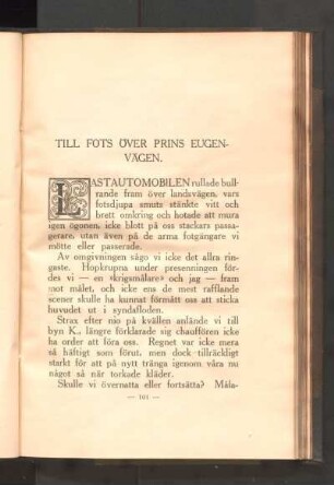 Till Fots Över Prins Eugen-Vägen.