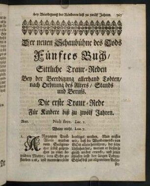 767-781, Erste - fünffte Traur-Rede