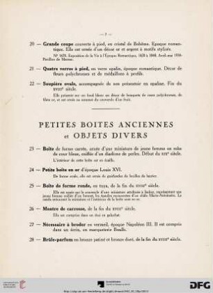 Petites boites anciennes et objets divers (Nr. 23-28)