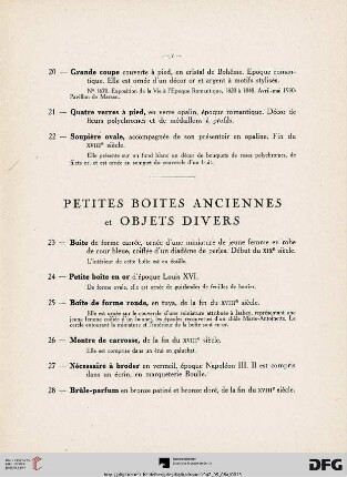 Petites boites anciennes et objets divers (Nr. 23-28)