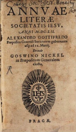 Annuae litterae Societatis Jesu : anni ... [34.] 1652