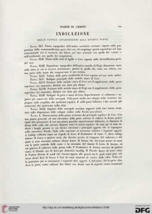 Indicazione delle tavole appartenenti alla quarta parte