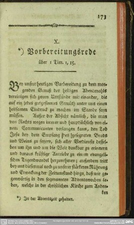 X. Vorbereitungsrede über 1 Tim. 1,15