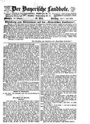 Der Bayerische Landbote. 1873 = Jg. 49, 7 - 12