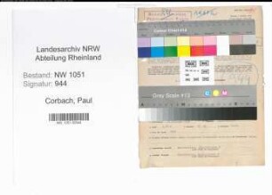 Entnazifizierung Paul Corbach , geb. 15.02.1902 (Volkswirt)