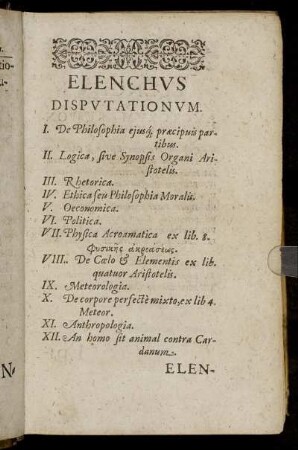 Elenchus Disputationum