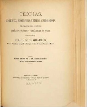 Memorias de la Real Academia de Ciencias Exactas, Físicas y Naturales de Madrid. 13. 1887/89 = Part 1 - 3