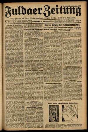 Erste Ausgabe vom Donnerstag, den 05. November 1931.