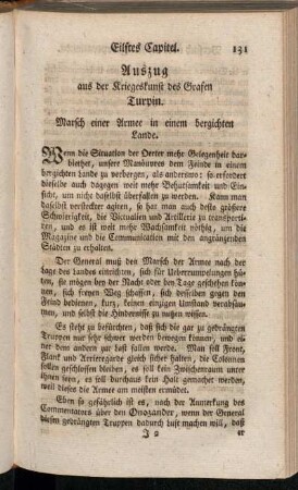 Auszug aus der Kriegeskunst des Grafen Turpin