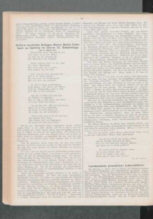 Unserm verehrten Kollegen Herrn Anton Steinbach zu Castrop zu seinem 70. Geburtstage : am 10. April 1914
